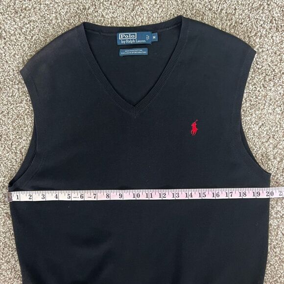 Vintage polo ralph lauren pimacotton sweater vest men's M - Picture 3 of 6